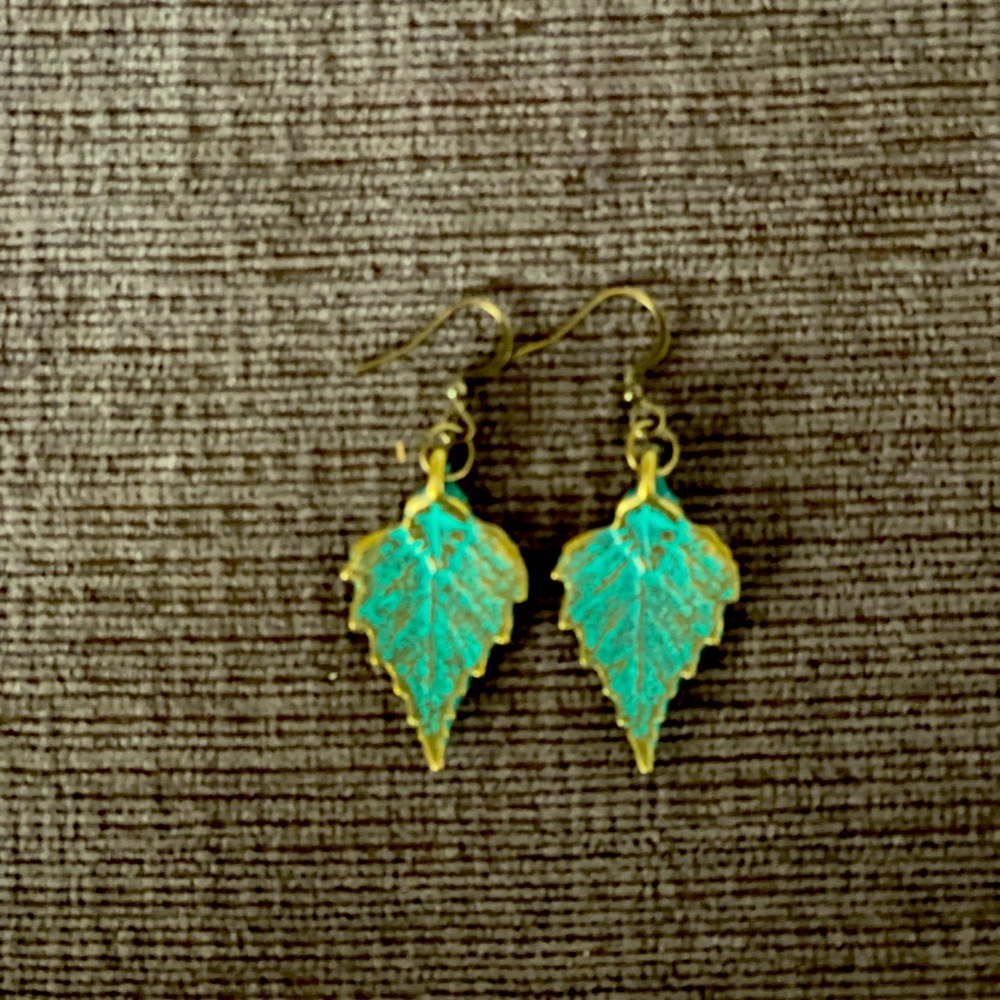 Green Leaf Earrings